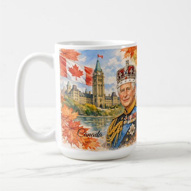 Canada. King Charles |||. Queen Elizabeth ||. Coffee Mug (Left)
