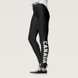 Canada Leggings<br><div class="desc">canada,  country,  souvenir,  travel,  black,  white</div>