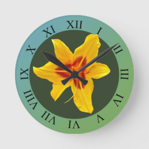 Canada Lilly Flower Blossom Round Clock