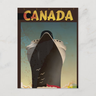 Canada Liner Vintage Travel Poster Postcard