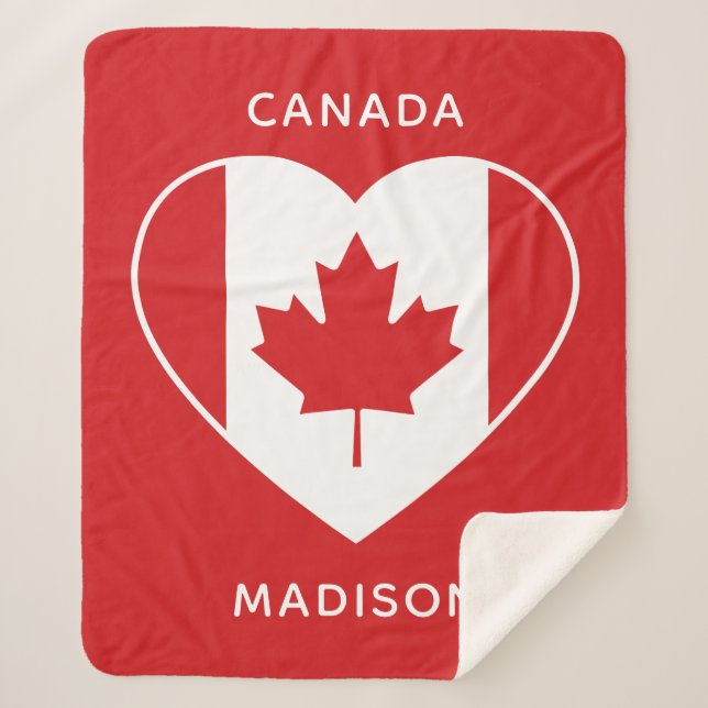 Canada Love custom text fleece blankets (Front)