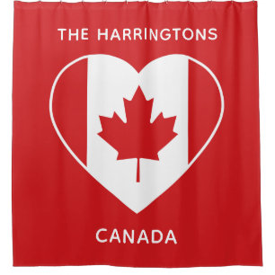 Canada Love custom text shower curtain