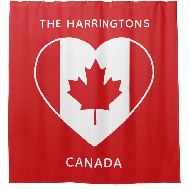 Canada Love custom text shower curtain (Front)