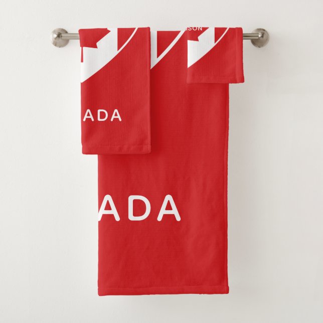 Canada Love custom text towel set (Insitu)