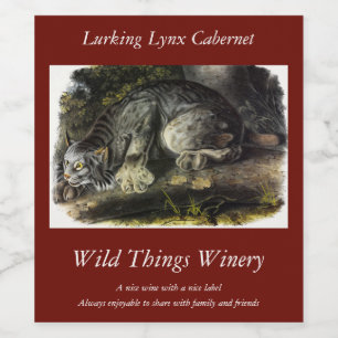Canada Lynx (Lynx Canadensis) (Canadian Lynx) Wine Label
