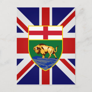 Canada Manitoba High quality Flag Postcard