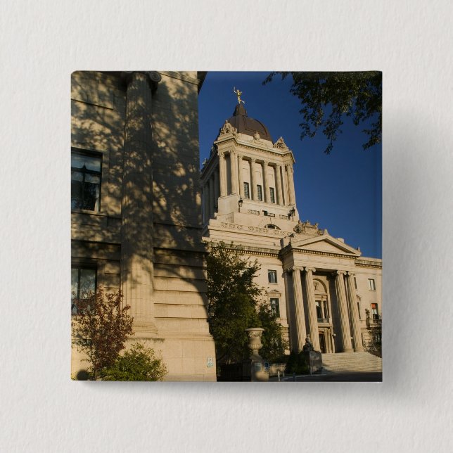 Canada, Manitoba, Winnipeg: Manitoba Legislative 2 Inch Square Button (Front)
