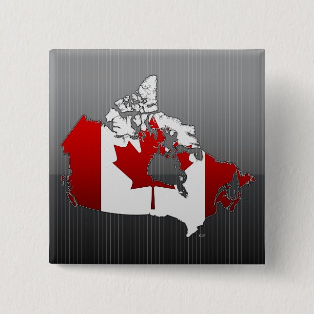 Canada: Map 2 Inch Square Button (Front)