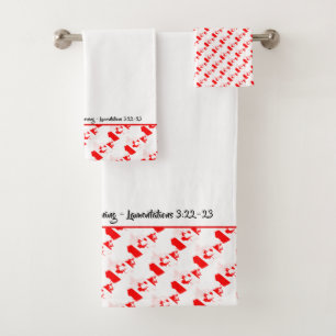 CANADA MAP Customized Scripture Maple Leaf Bath Towel Set