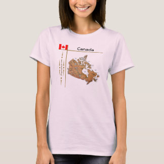 Canada Map + Flag + Title T-Shirt