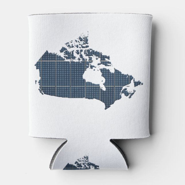 Canada Map with solar panel overlay Can Cooler (Front)
