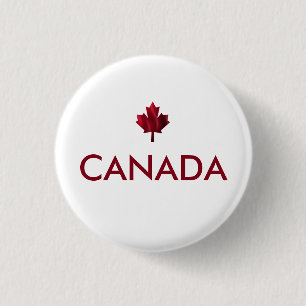 Canada Maple Leaf 1 Inch Round Button