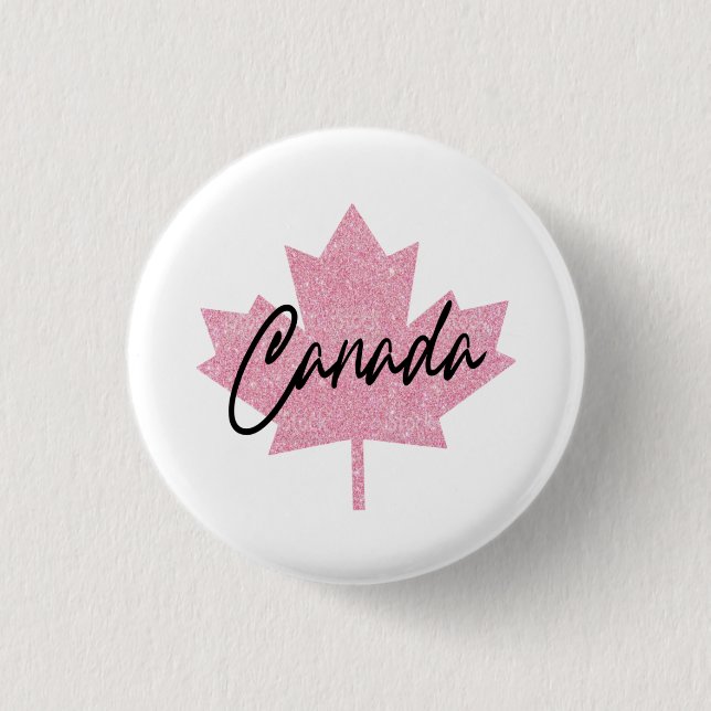 Canada  Maple leaf     1 Inch Round Button (Front)