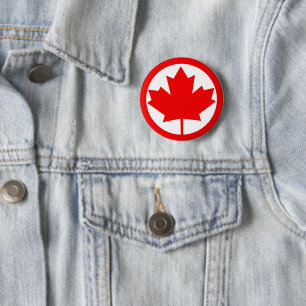 Canada Maple Leaf 2 Inch Round Button