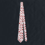 Canada Maple Leaf and Moose Pattern Tie<br><div class="desc">Red and White Canadian pattern neck tie featuring moose and small maple leaves. Patriotic socks for Canadians.</div>