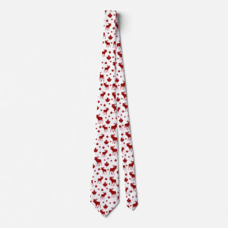 Canada Maple Leaf and Moose Pattern Tie