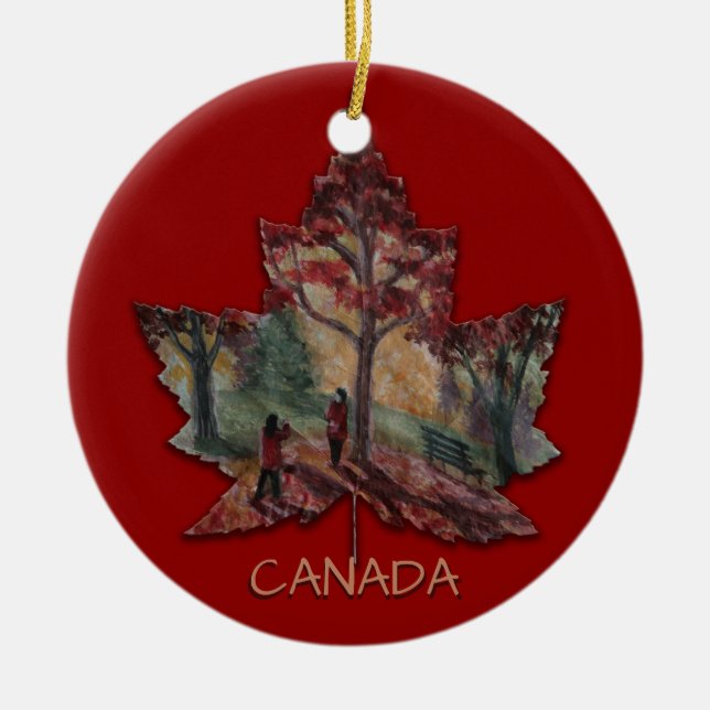 Canada Maple Leaf Art Ornaments Custom (Front)