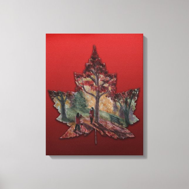 Canada Maple Leaf Art Prints - Canvas (Front)