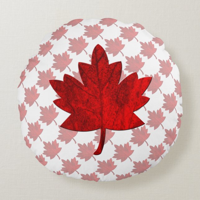 Canada-Maple Leaf by Shirley Taylor Round Pillow (Front)