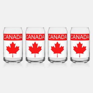 Canada Maple Leaf Can Glass