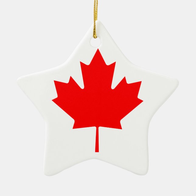 Canada Maple Leaf Ceramic Ornament (Front)
