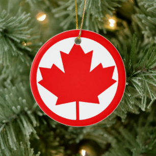 Canada Maple Leaf Ceramic Ornament