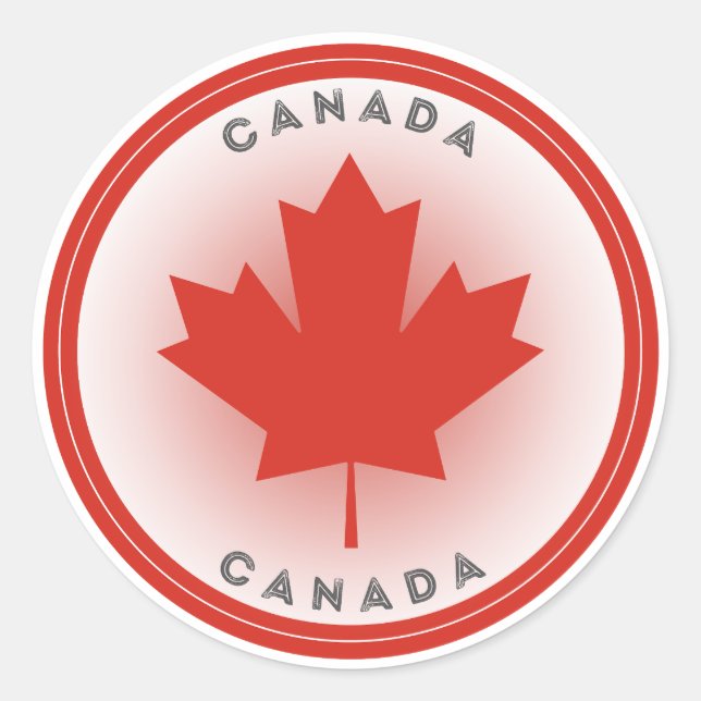 Canada Maple Leaf Circle Shape Classic Round Sticker (Front)