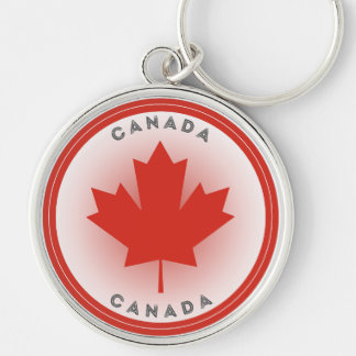 Canada Maple Leaf Circle Shape Keychain