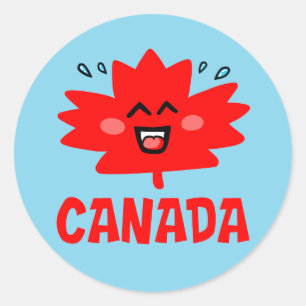 Canada Maple Leaf Classic Round Sticker