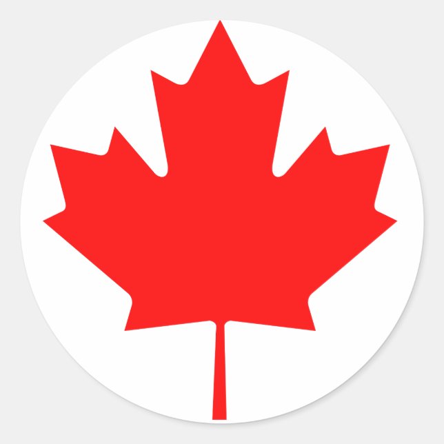 Canada Maple Leaf Classic Round Sticker (Front)