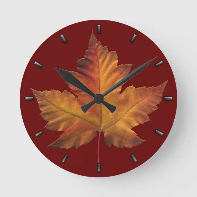 Canada Maple Leaf Clock Canada Souvenir Wall Clock (Front)