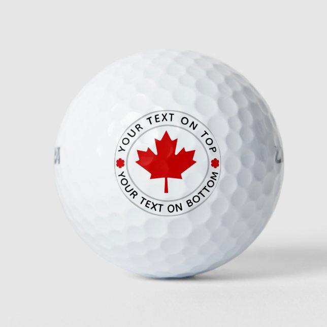 Canada Maple Leaf Custom Text Golf Balls (Front)