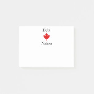 Canada Maple Leaf Debt Nation Light-Color Post-it Notes