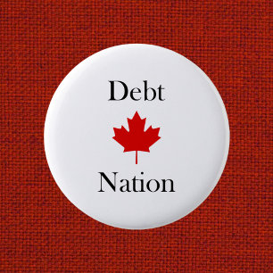 Canada Maple Leaf Debt Nation Light-Colour 2 Inch Round Button