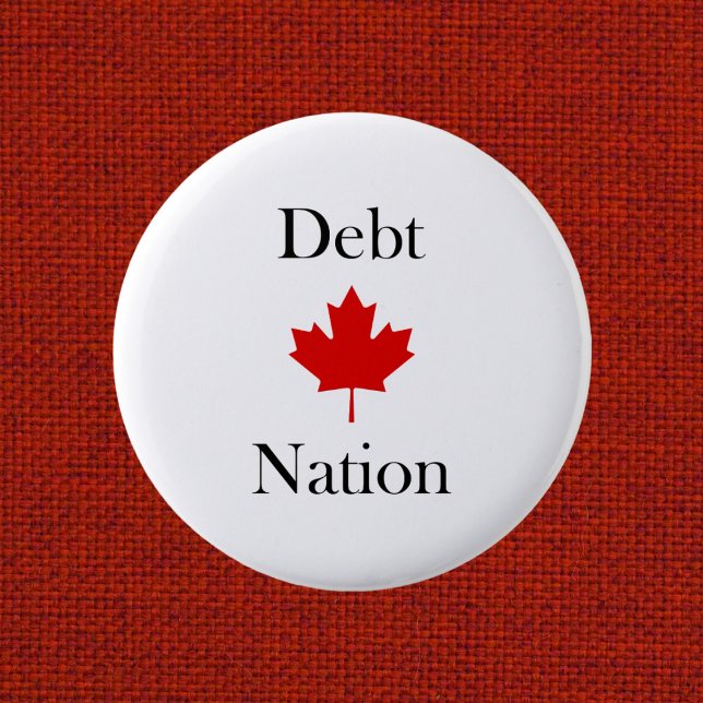 Canada Maple Leaf Debt Nation Light-Colour 2 Inch Round Button (Creator Uploaded)