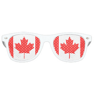 Canada Maple Leaf Flag Colours Retro Sunglasses