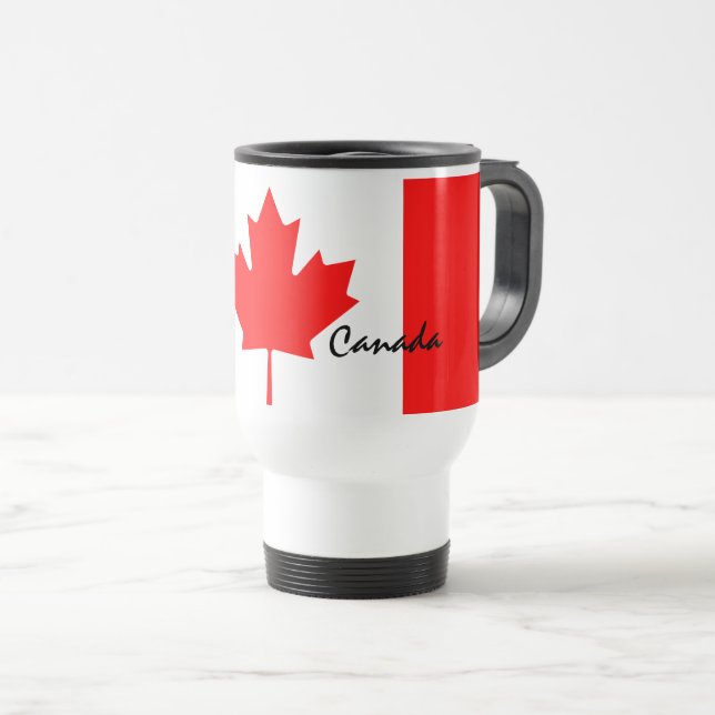 Canada Maple Leaf Flag Colours Travel Mug (Front Right)