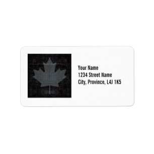 Canada maple leaf flag gray and black design label