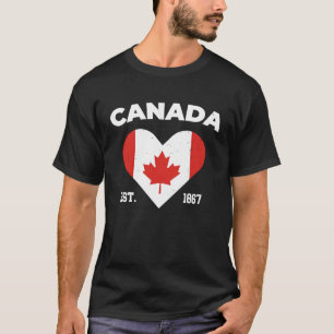 Canada Maple Leaf Flag Heart  Canadian Patriot Van T-Shirt