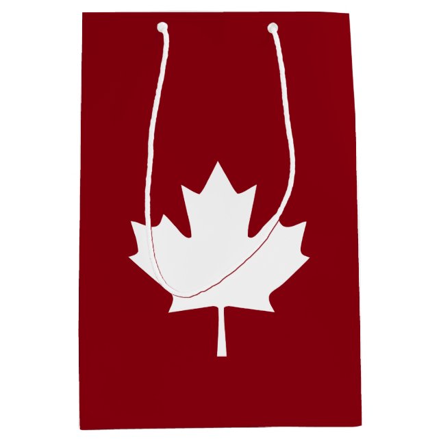 Canada Maple Leaf Gift Bag - Reverse Colours (Front)