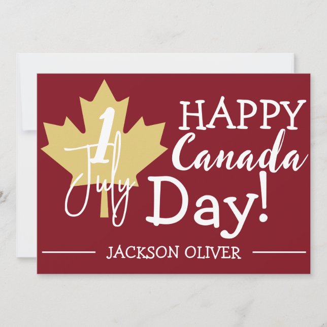 Canada Maple Leaf, Happy canada day, 1st of July Holiday Card (Front)