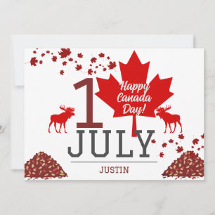 Canada Maple Leaf, Happy canada day, 1st of July Holiday Card
