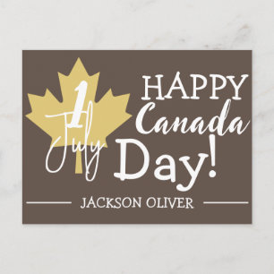 Canada Maple Leaf, Happy canada day, 1st of July Holiday Postcard