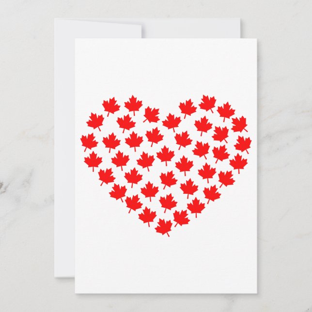 canada maple leaf heart canadian invitation (Front)