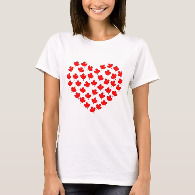 canada maple leaf heart canadian T-Shirt (Front)