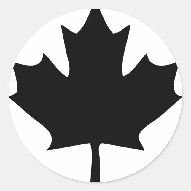 canada maple leaf icon black classic round sticker (Front)