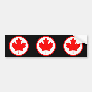 Canada Maple Leaf Inside of a Ring Bumper Sticker