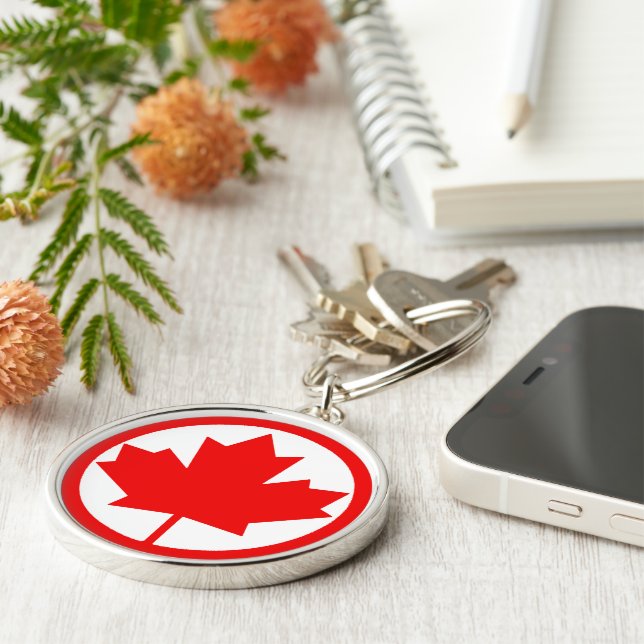 Canada Maple Leaf       Keychain (Side)