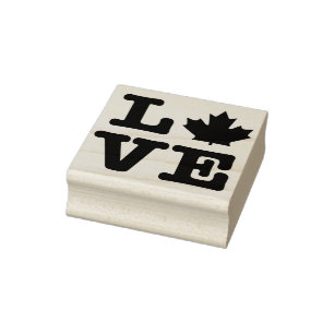Canada Maple Leaf Love Rubber Stamp