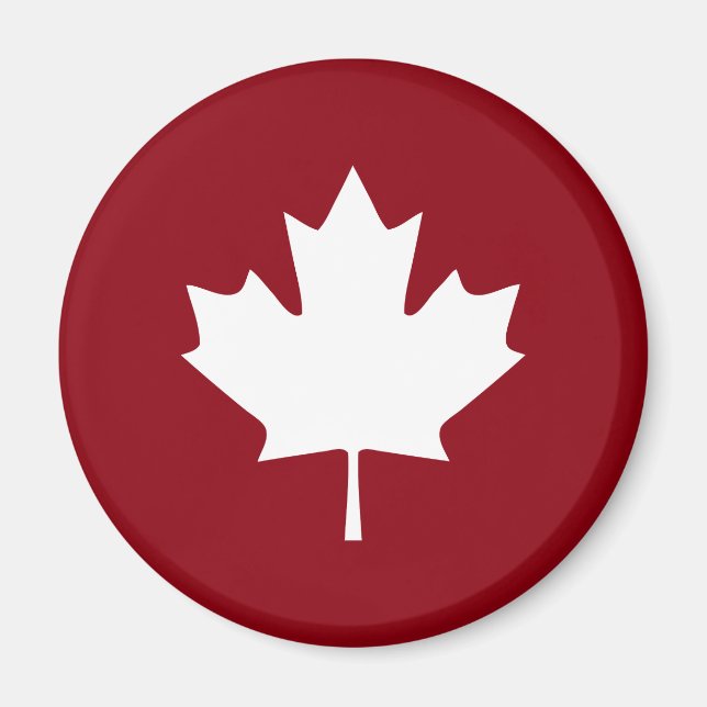 Canada Maple Leaf Magnet - Reverse Colours (Front)